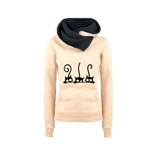 Nueva llegada de las mujeres lindo gato sudaderas con capucha Otoño Invierno cálido sudadera de alta calidad señoras diario Casual deportes Jogging Top ropa- - Product Image 2