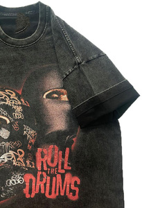 T-shirt noir à manches courtes pour homme de haute qualité avec imprimé masque, style streetwear, coupe classique, en jersey de coton, col rond, logo sur le devant - Product Image 3
