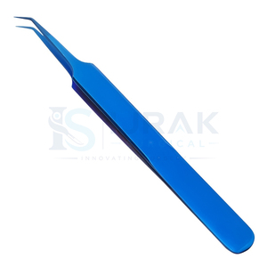 Ijrak Surgical Durable Blue Precision Anti-Static <b>Eyelash</b> Tweezers Smooth Tip Stainless Steel for Lash Extension <b>Application</b> - Product Image 1