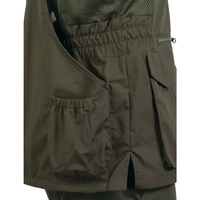 Gilet de chasse vert et marron avec fermeture éclair, plusieurs poches, en nylon et polyester écologiques, équipement de plein air