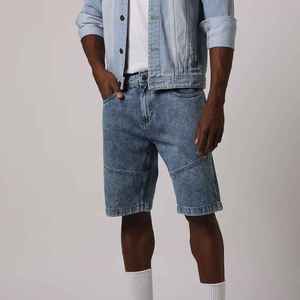 กางเกงยีนส์ขาสั้นดีไซน์วินเทจสำหรับผู้ชาย รุ่นหนา แห้งเร็ว พร้อมปักโลโก้ของคุณ - Product Image 2