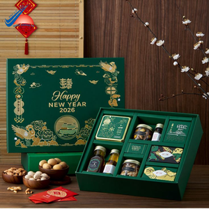 Boîte cadeau de Nouvel An en papier rigide personnalisée avec impression de logo et plusieurs compartiments d'insertion - Product Image 3