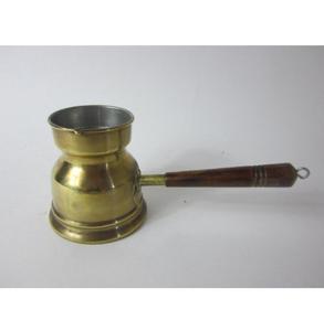 Juego de cafetera turca de cobre martillado hecho a mano, auténtico con motivo de panal grabado, Cezve Ibrik con mango de madera resistente al calor - Product Image 4