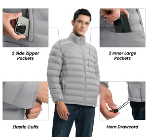High Quality gary Color Customized Puffer <b>Jacket</b> Unisex Breathable Windproof Casual Wear Men Puffer <b>Jacket</b> For Winter <b>jacket</b> - Product Image 3