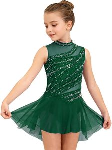 <b>Pink</b> Ballet Children <b>Girls</b> Stage Dance <b>Dress</b> with Rhinestone Detailing Spandex Polyester Performance Wear - Product Image 4