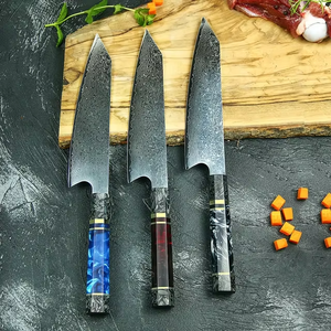 Professional 5-Piece Damascus Steel Handmade Chef Kitchen <b>Knives</b> Plastic Handles Drop Point <b>Blade</b> OEM Customizable-MS Enterprise - Product Image 1