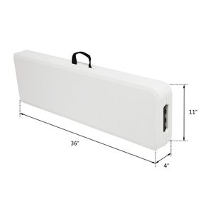 Portable 6 Feet White Plastic Folding <b>Bench</b> <b>Indoor</b>/Outdoor Picnic Camp Furniture 3-Legged XH Design - Product Image 6