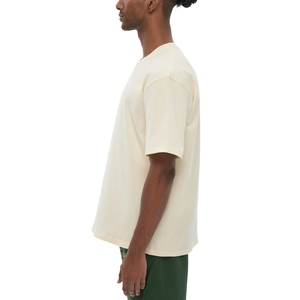 Custom Cream T Shirt Heavyweight Cotton Oversized Drop Shoulder Men Vintage Plain cream <b>White</b> Streetwear <b>Tee</b> - Product Image 4