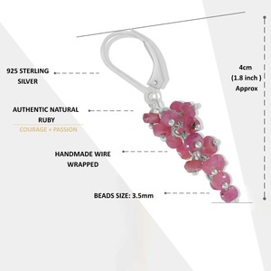 925 Sterling Silver Pink Opal Beaded Cluster Dangle Earrings Lever <b>Back</b> <b>Drop</b> Jewelry for Women Party Wedding Gift - Product Image 2