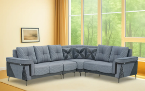 Juego de Sofás con Forma Especial, Tapizado en Tela, Acolchado y Cómodo, Muebles de Sala de Estar con Patas de Madera, Moderno, el Mejor - Product Image 4