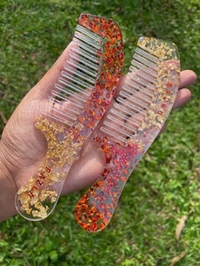 Peigne en résine professionnel pour barbier, coiffure de salon, écologique, décoration DIY, haute qualité, forme personnalisée ILAHI, art populaire fait main - Product Image 6