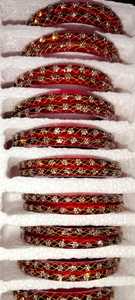 Bracelets en laque faits à la main avec fil doré et pierres, ensemble de bracelets de mariée, bijoux traditionnels indiens empilables en résine - Product Image 4