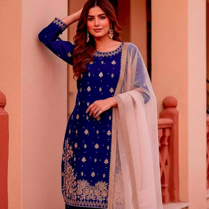 Conjunto de Kurti y Palazzo de Seda con Remaches y Moti Hechos a Mano para un Look Festivo y de Boda - Product Image 2