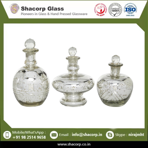 Bocaux décoratifs vintage en verre argenté pour table console de salon et présentation de décoration intérieure - Product Image 6