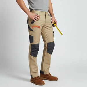 Men's High Visibility Work <b>Pants</b> With Multiple Pockets Reflective Stripes Breathable Canvas Material <b>Summer</b> Wear - Product Image 4