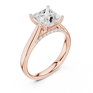 แหวนหมั้นเพชรทรงปรินเซสคัท 2 กะรัต ทอง 18k ระดับความสะอาด E VVS2 คุณภาพเยี่ยม สีขาวใส รูปทรง PR แบบเดี่ยว สำหรับงานแต่งงาน - Product Image 6