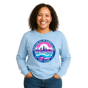 Sweat-shirt à col rond bleu clair pour femme, pull décontracté à manches longues, streetwear quotidien, vêtements confortables pour un style de vie actif - Product Image 1