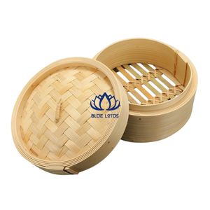 BEST-SELLER Panier vapeur en bambou écologique à 2 niveaux avec couvercle en acier inoxydable intégré au verre, compatible gaz et induction, naturel et sain - Product Image 1