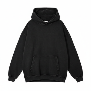 Sweat-shirt à capuche uni personnalisé en molleton de coton doux avec poche kangourou et capuche non réglable - Product Image 1