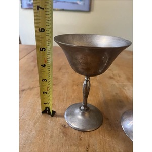 On Sale Aluminum <b>Goblet</b> Bell Shape Vintage Cocktail Glass Set Of 2 Durable Metal <b>Wine</b> Cup For Party - Product Image 3