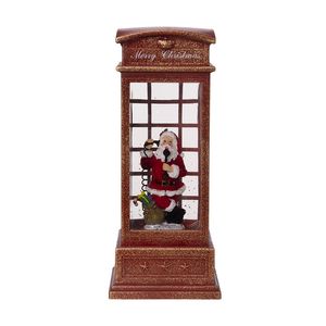 Cabina Telefonica Luminosa Girevole 4x4x10"H per Natale, Funziona con 3 Batterie AA, con Babbo Natale, Accessorio Decorativo da Tavolo - Product Image 3