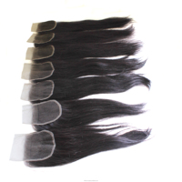 Closure de cheveux vierges vietnamiens naturels lisses de qualité supérieure Amella Transparent HD French/Lace Noir naturel pour revendeurs