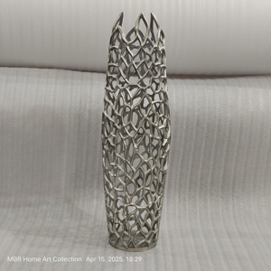 Black Deco 79 Jarrón decorativo de metal de aluminio Pieza central de coral recortada para decoración del hogar como macetas y jardineras - Product Image 2