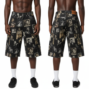 กางเกงยีนส์ขาสั้นผู้ชายคุณภาพสูงขายดีที่สุด ผลิตตามแบบที่คุณต้องการ พร้อมพิมพ์ลายตามสั่ง - Product Image 1