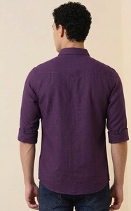 Camisa Casual de Manga Larga para Hombre Enovate, Cuello Clásico, Color Sólido, Transpirable, Tejido Popelina de Algodón - Product Image 3
