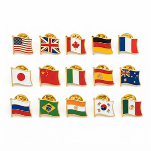 Custom National Flag Lapel <b>Pins</b> Soft Enamel Gold-Plated <b>Metal</b> Customized Shape Patriotism Theme Business Gift Souvenir - Product Image 1