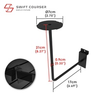 Présentoir de casques de moto pour mur à panneaux, pour exposition, promotion en magasin, comptoir de showroom, logo personnalisé, noir/blanc, Swift Courser