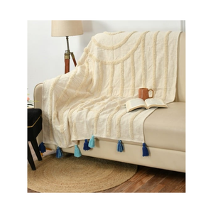 Plaid de lit chaud et confortable en acrylique slub 480 GSM, tissage structuré 50x70 pouces, conforme BIS, fabriqué en Inde, pour les acheteurs recherchant une couverture de lit durable et douillette. - Product Image 6