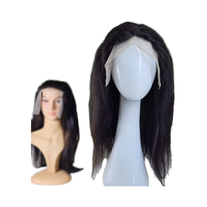 Perruques frontales en cheveux Remy de qualité supérieure d'Inde, sans colle, en dentelle, longues, transparentes, différentes couleurs - brun chocolat, blond cendré, miel rougeâtre - Product Image 1