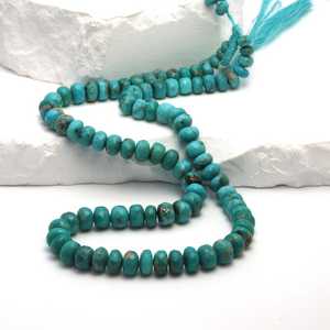 ลูกปัดเทอร์ควอยซ์สีน้ำเงินและสีดำธรรมชาติทรงเหลี่ยมขนาด 6 มม. 7.5 มม. สำหรับทำเครื่องประดับ - Product Image 1