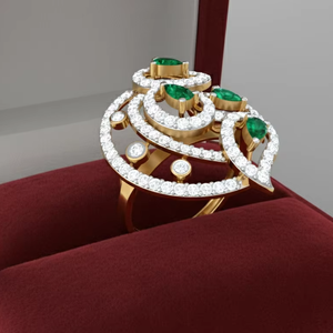 แหวนเงินแท้ 925 ประดับเพชรซิคอน มรกต และควอตซ์ทรงลูกแพร์ ดีไซน์วินเทจ ขายดี - Product Image 5