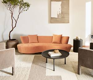 โซฟาผ้ากำมะหยี่รูปตัวแอล 22 KAJU โครงไม้เนื้อแข็งขาโลหะ โฟม PU ความหนาแน่นสูง เบาะ Recron โซฟาโมเดิร์นแบบแยกส่วน - Product Image 1