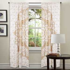 Tapiz de Pared con Diseño Floral Mandala de Algodón, Cortina Decorativa para Puerta o Ventana, Hecho a Mano por Consignatarios Indios - Product Image 2