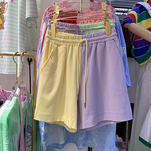 Shorts décontractés de haute qualité 100 % coton avec cordon de serrage, personnalisables avec logo, amples, pour la course, l'été, unisexe, par le fabricant - Product Image 1