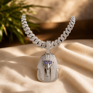 Pendentif Pharaon de Luxe en Argent Sterling 925 avec Moissanite GRA, Style Hip Hop, Diamant Rond Taillé - Product Image 5