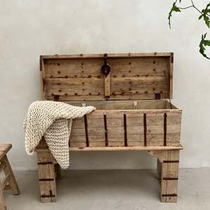 Mesa Consola Rústica de Madera de Olmo Antigua, Hecha a Mano, Reciclada, para Entrada, Aparador, Mueble de Sala de Estar Estilo Wabi Sabi - Product Image 2