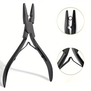 Premium Matte Black Stainless Steel Straight 1-Hole Hair <b>Extension</b> Pliers for <b>Bead</b> Removal Hair <b>Extensions</b> - Product Image 4