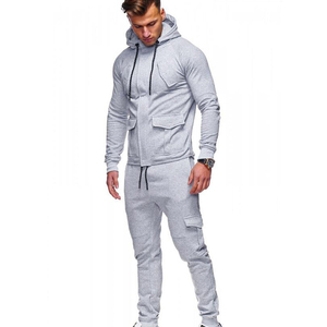 Ensemble de survêtement noir pour homme, sweat-shirt à capuche à manches longues, poches latérales, vêtements décontractés, respirant, coupe régulière, couleur unie, hiver, 2 en 1 - Product Image 6