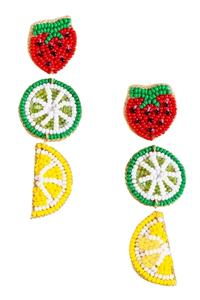 Pendiente de piña naranja bordado de declaración de moda con cuentas de semillas con estilo personalizado y aspecto bonito de Hiba Enterprises - Product Image 2