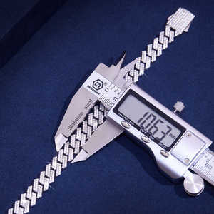 Cadena Cubana de Plata de Ley 925 de Lujo con Moissanita, Bañada en Rodio/Oro, Unisex, Tishya, Elegante Regalo - Product Image 5