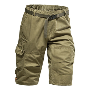 Wholesale High Quality Solid Casual Cargo Shorts for Men Summer Outdoor Breathable 100% Cotton Quick Dry Eco-Friendly Knee - Product Image 2