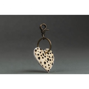 LW Handcrafted Personalized Compass Keychain Heart Shape Leather with Leopard and Cow Print <b>Key</b> <b>Ring</b> - Product Image 6