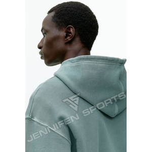 Sweat à capuche décontracté pour homme en coton 100% avec cordon de serrage, logo personnalisé, tissu polaire respirant et séchage rapide - Product Image 4