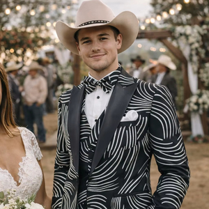 Veste de smoking noire brodée à la main par un designer, veste traditionnelle de marié, veste indienne Jodhpuri, costume de mariage pour homme - Product Image 1