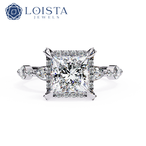 Bague en diamant de laboratoire taille princesse en or pour femme, alliance de mariage en or avec diamant de laboratoire - Product Image 2