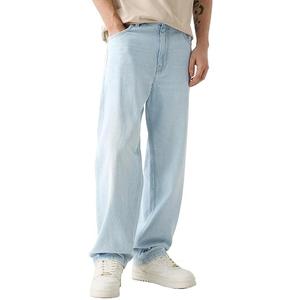 Custom Straight <b>Jogger</b> Lightweight Breathable <b>Jeans</b> Pants <b>Men's</b> Casual Loose Fit Mid Waist 100% Cotton OEM Service Made Pakistan - Product Image 6